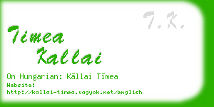 timea kallai business card